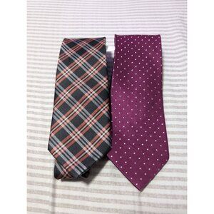 Croft & Barrow 55” Men’s Tie 100% Silk Made in Italy Purple Burgundy 3" X 58"